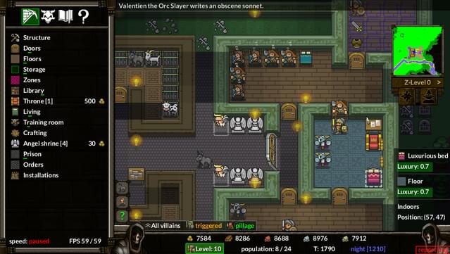KeeperRL Gameplay Screenshot